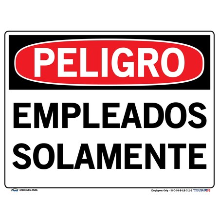 Vestil Vinyl Label Sign, 9-1/2" Height, 12-1/2" Width, Vinyl Label, Rectangle, Spanish SI-D-03-B-LB-011-S